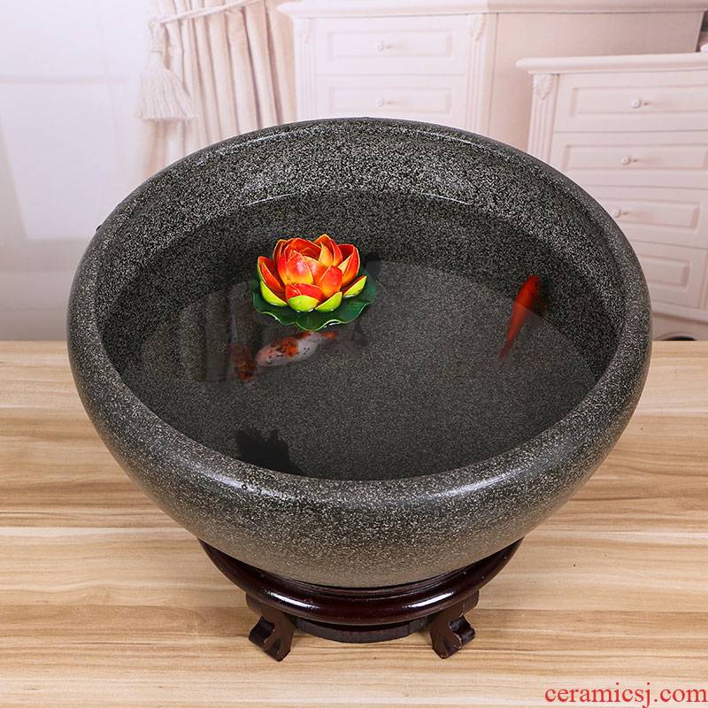 Jingdezhen ceramic tank koi fish basin bowl lotus lotus lotus tortoise cylinder sitting room feng shui goldfish bowl