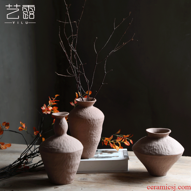 Ceramic floret bottle of Japanese zen creative home sitting room table, TV ark, retro flower arranging dried flower adornment furnishing articles
