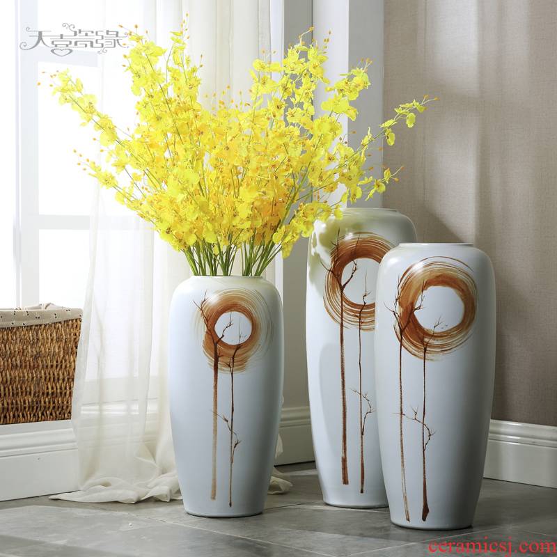Jingdezhen of large vases, flower arranging new Chinese style living room TV cabinet between example home decoration ceramic furnishing articles