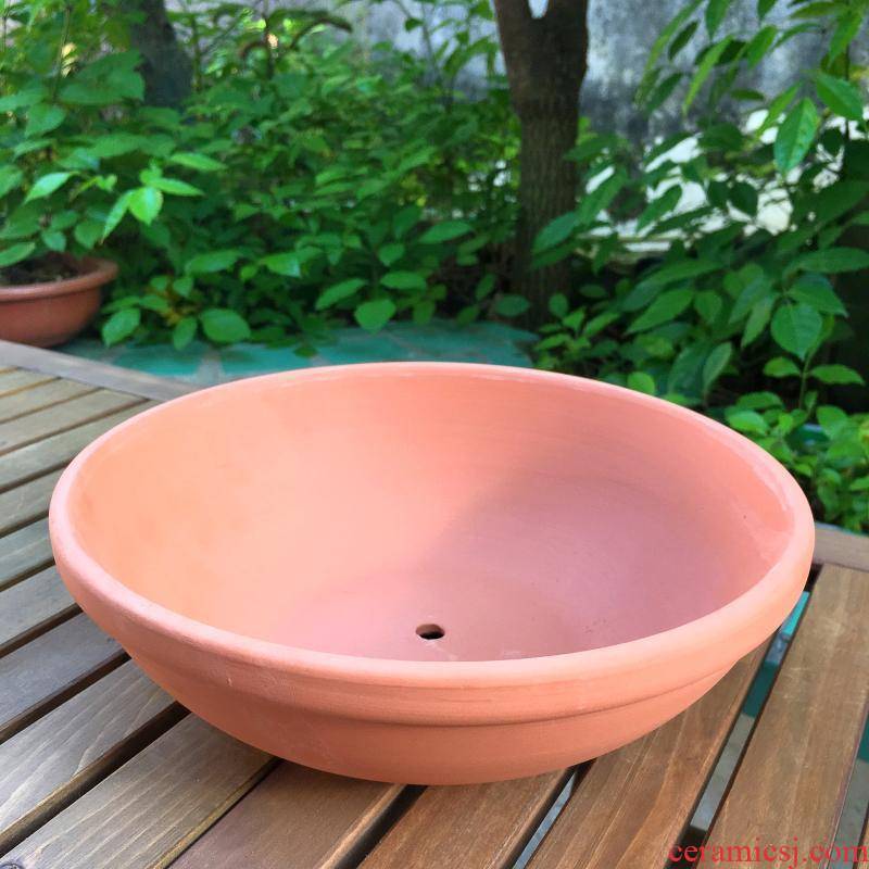 Large diameter red pottery flowerpot combination platter bowl of meat the plants more breathable red clay pot ceramic flowerpot pack mail