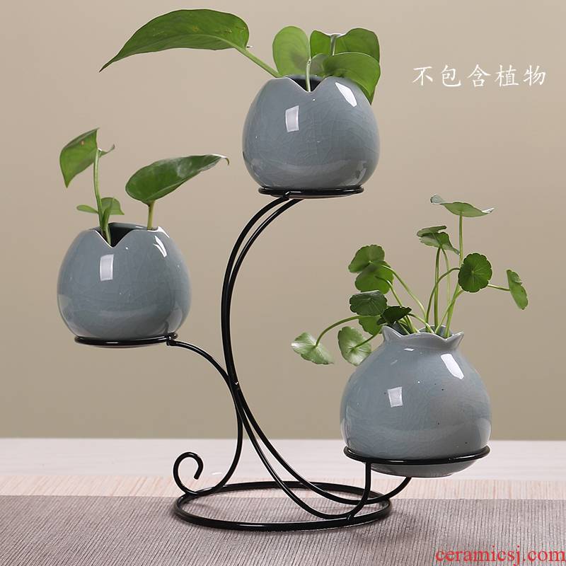 Large Chinese small hydroponic vase aquarium creative flower tea table decoration porcelain white rural furnishing articles