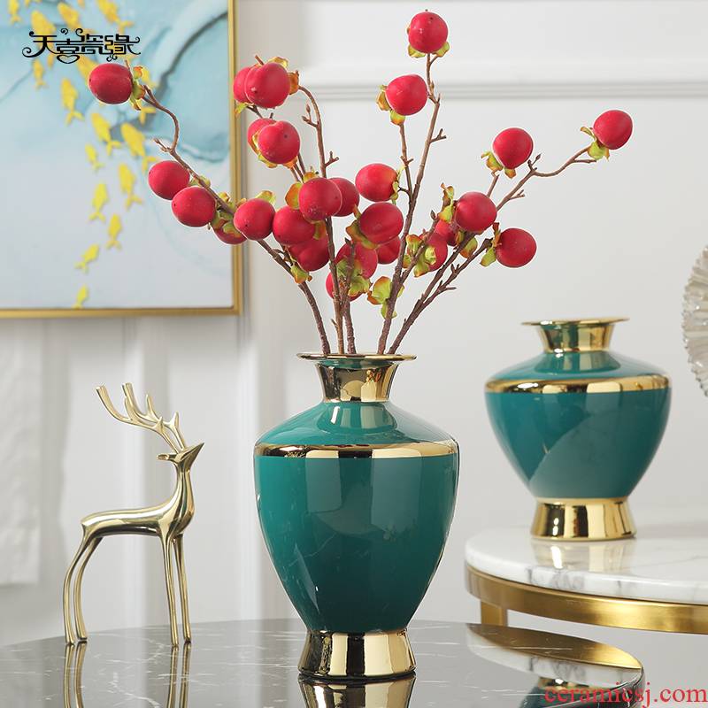 Jingdezhen modern light key-2 luxury ceramic vases, flower arranging furnishing articles, the sitting room porch meal contracted the new Chinese style of soft decoration