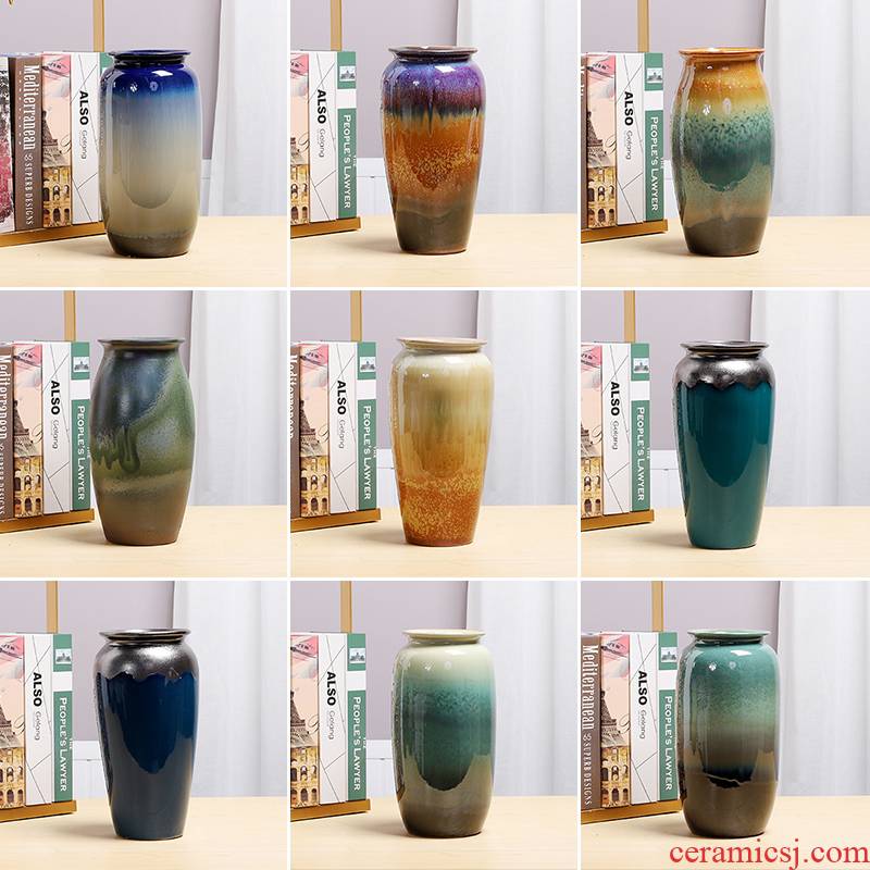 Ceramic floret bottle contracted sitting room of hydroponic flower arranging aquatic flowers retro Nordic creative household adornment furnishing articles