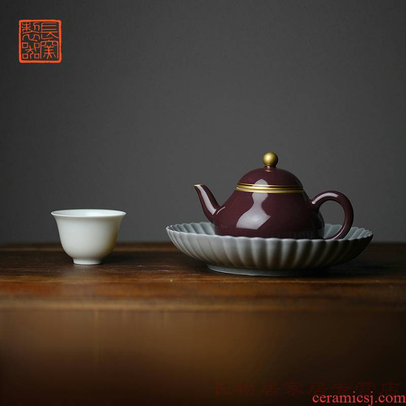 Offered home - cooked ju long up controller zijin glaze see the pear - shaped pot of jingdezhen pure manual archaize ceramic tea pot