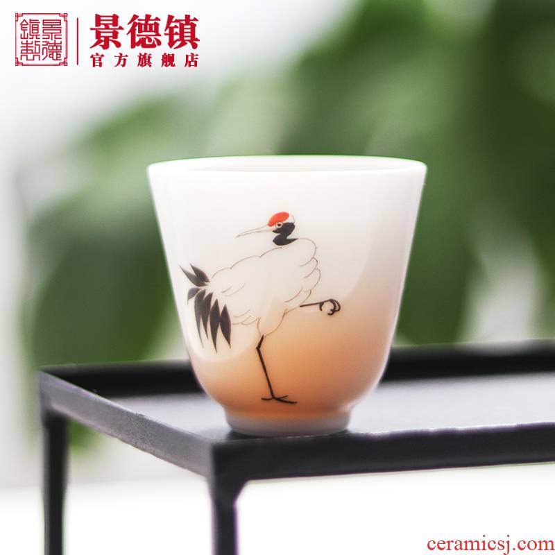 Jingdezhen flagship store ceramic cups manual master cup kung fu tea set household small sample tea cup four suits for