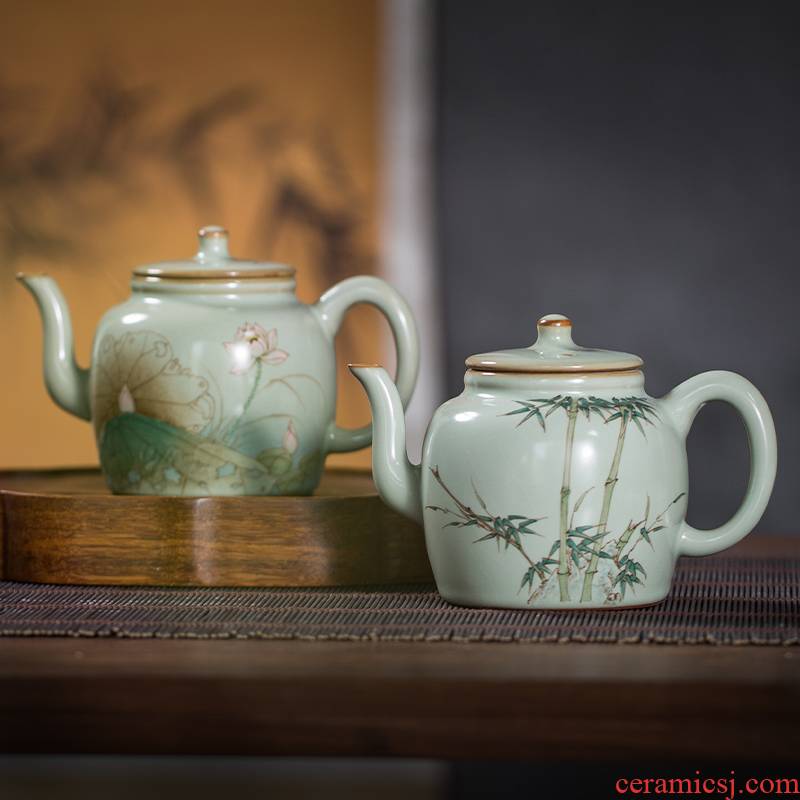 The Owl up jingdezhen to open the slice your up glaze tea hand - made glair kunfu tea dry teapot ceramics by hand