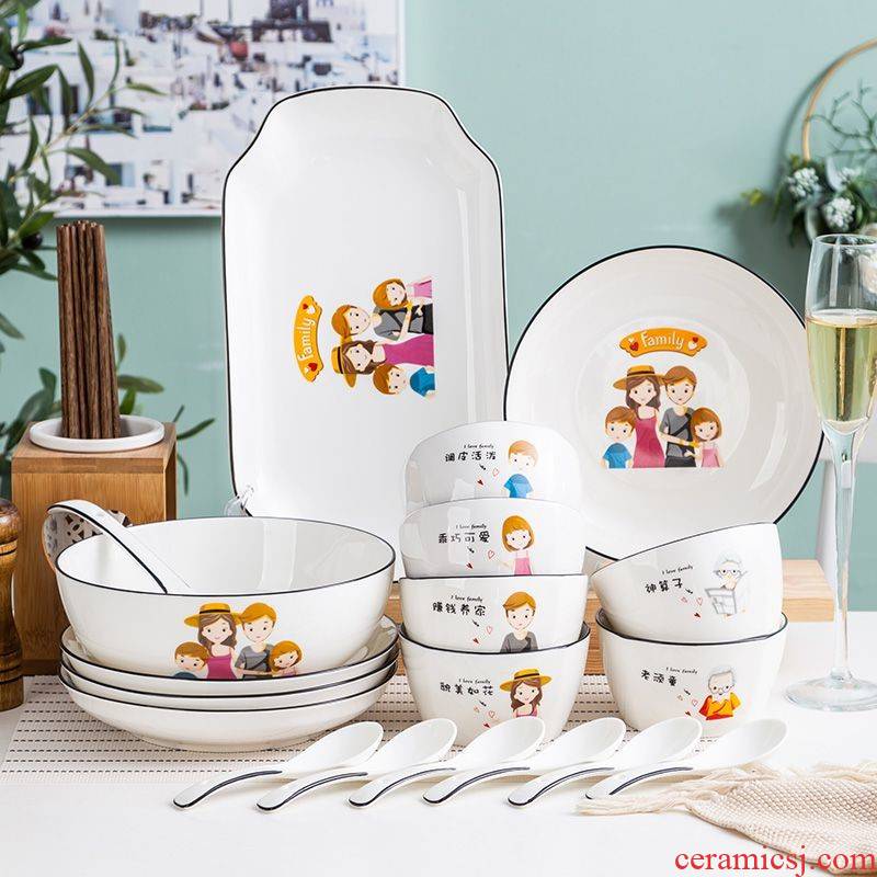 A 5 expressions using tableware three bowl of 3 people with one bowl with special porcelain bowl individual family