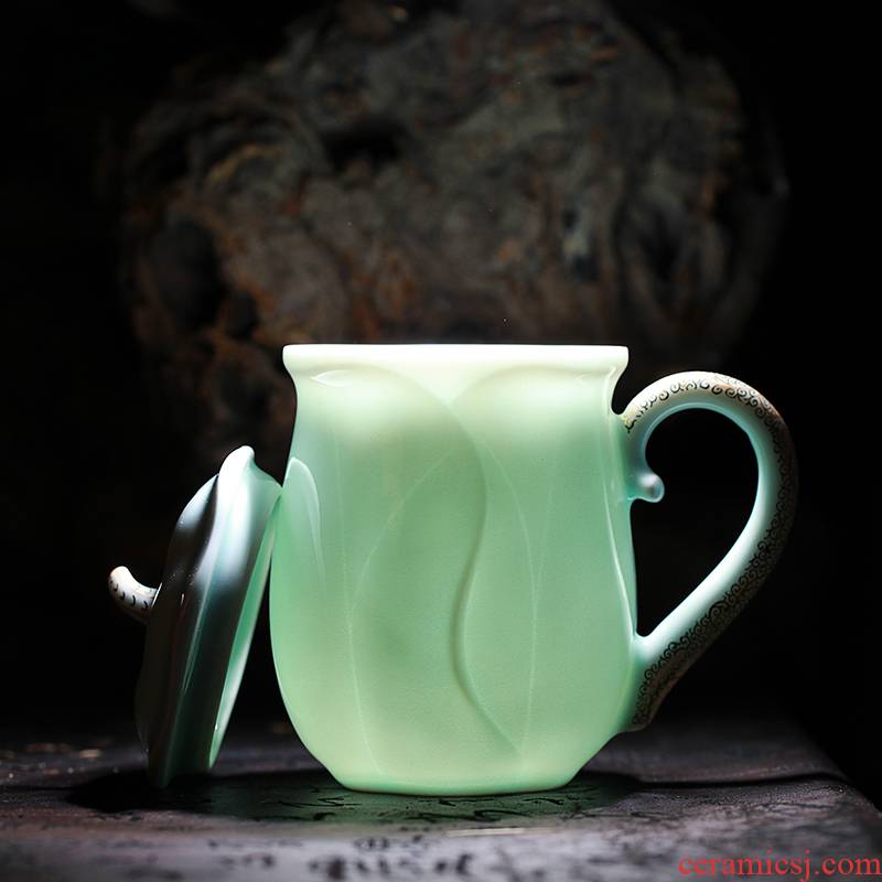 Jingdezhen tea set with cover ceramic cups office cup celadon pu - erh tea cup couples cup "sell individual cup"