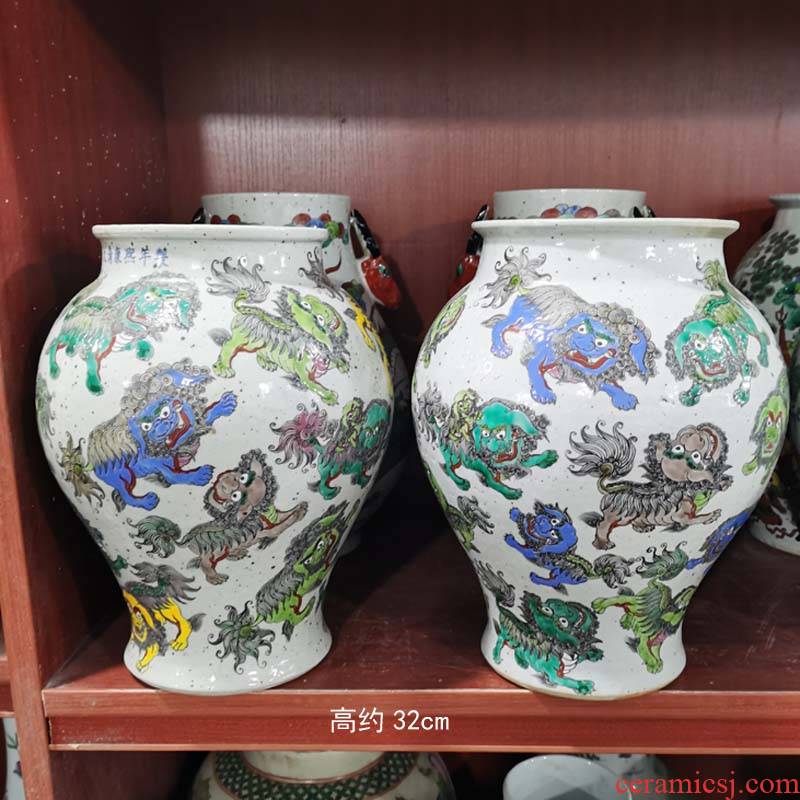 Jingdezhen lion 30 tall vases fish algae grain ladies antique vase yuanyang porcelain vases, classical decorative vase