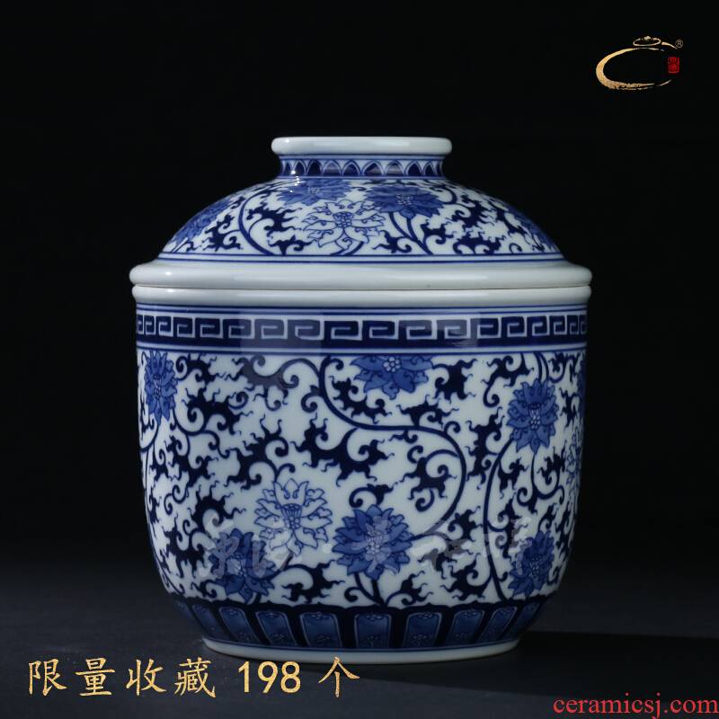 And auspicious jingdezhen ceramic tea pot cncondom flowers wrapped branch canister to pure manual kung fu tea POTS