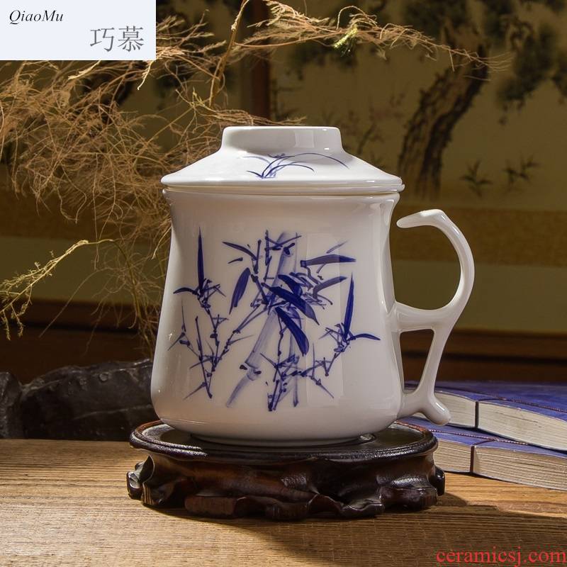 Qiao mu tea cups porcelain of jingdezhen ceramic cup cup office cup and cup tea set