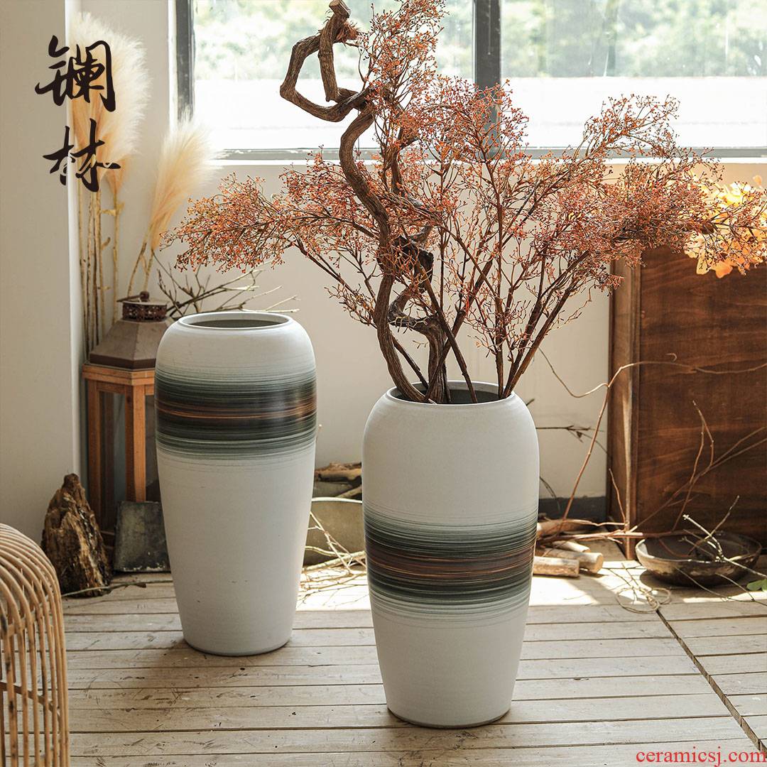 Ground vase large modern ceramic furnishing articles of dry flower arranging living room decoration to the hotel legend household space restoring ancient ways