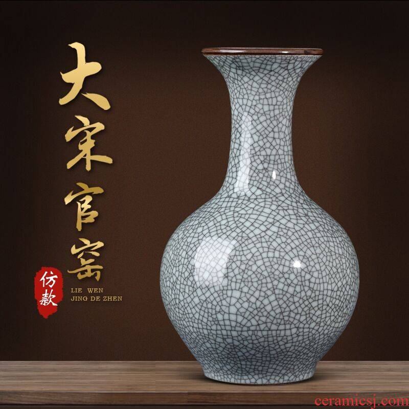 Archaize crack of jingdezhen ceramics up vase furnishing articles of Chinese style household flower arranging rich ancient frame sitting room adornment