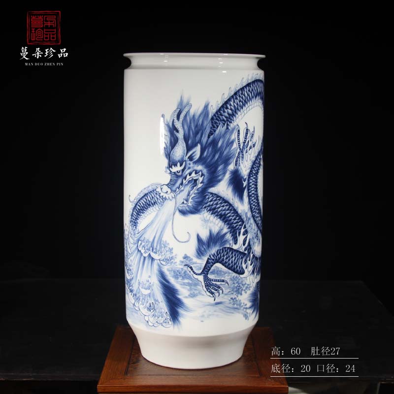 Jingdezhen hand - made dragon porcelain vase sea dragon big vase longteng universal Peng who hand - made works