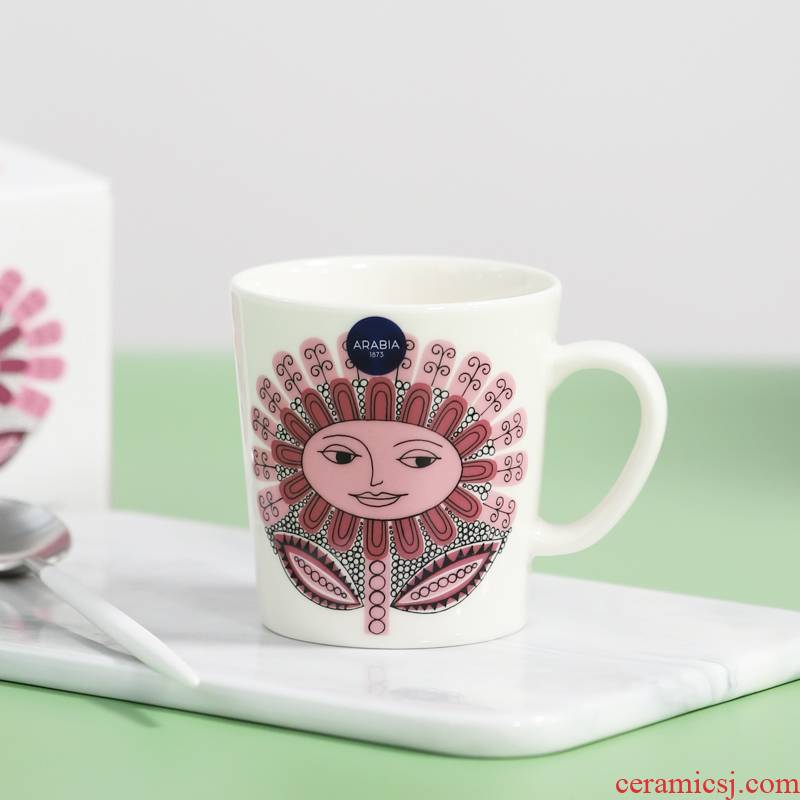 Finland matter pink daisies authentic Nordic ceramic afternoon tea cup keller cup coffee cups