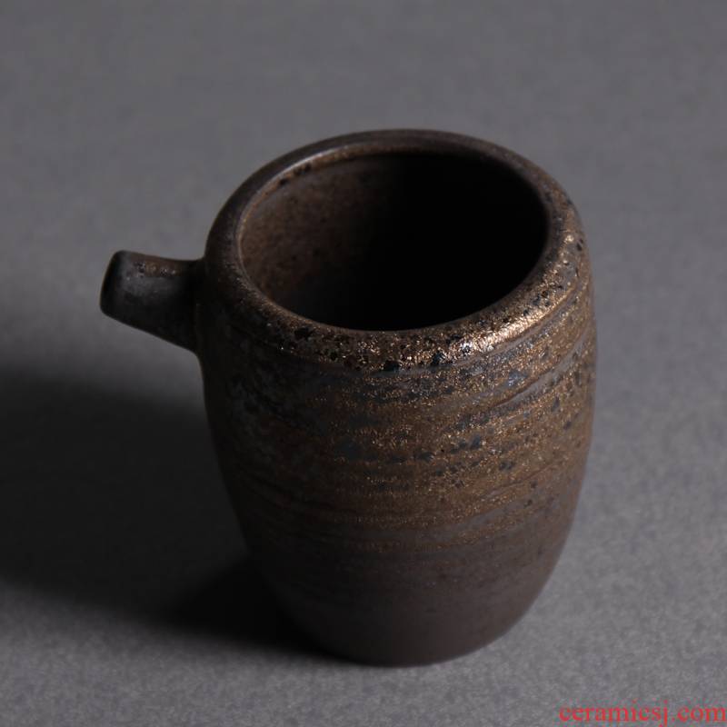 Qiao mu checking iron glaze gold glaze ceramic Japanese points tea fair keller cup tea taking)