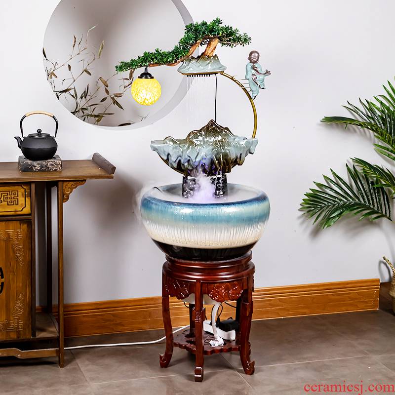 Cabinet ceramic up zen loose ground water fog a goldfish bowl sitting room porch jingdezhen ceramic cylinder fish bowl