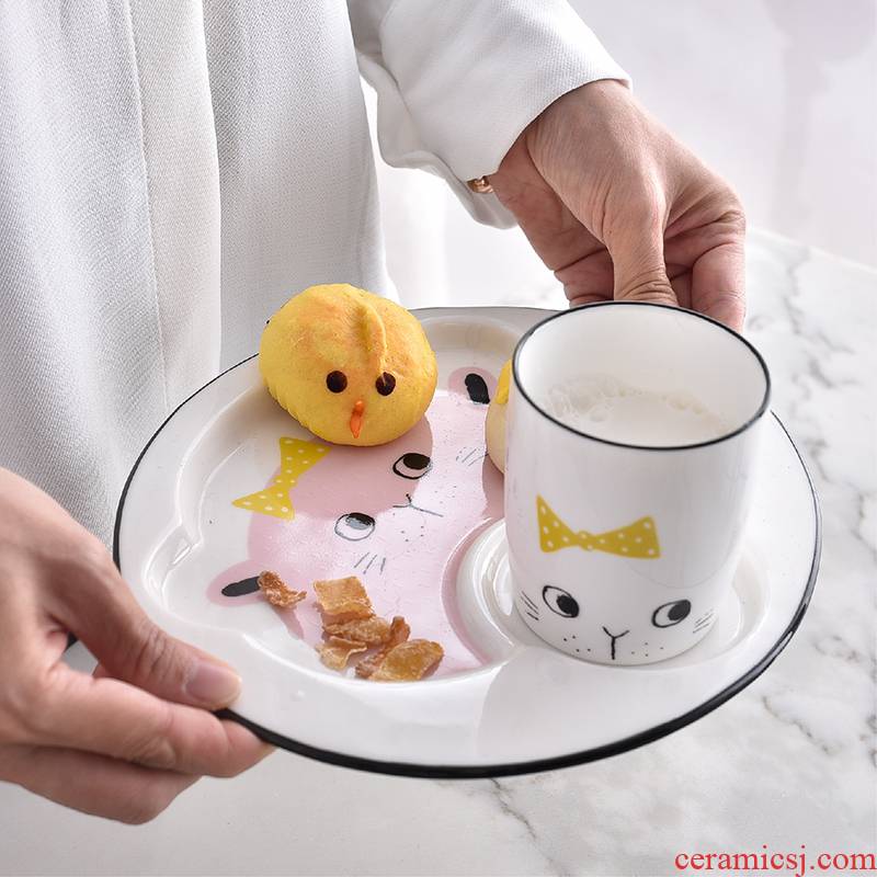 Meal plate super express cartoon irregular dish the baby to eat dish of ceramic plate household creative dinner plate