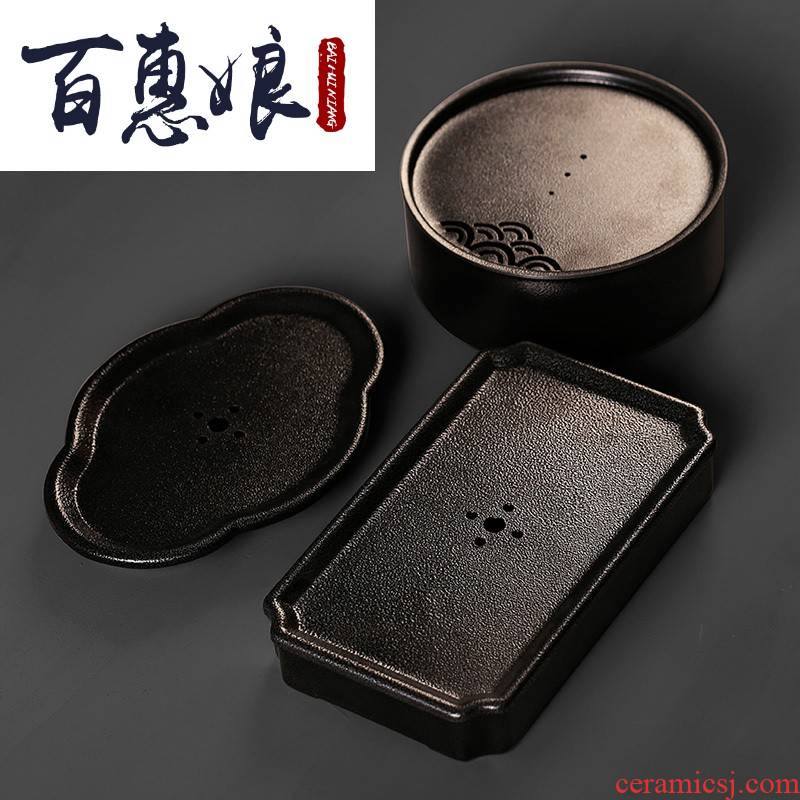 (niang ceramic mini storage dry plate of small tea tea tray was coarse pottery tea pot adopt tea sea contracted complex type