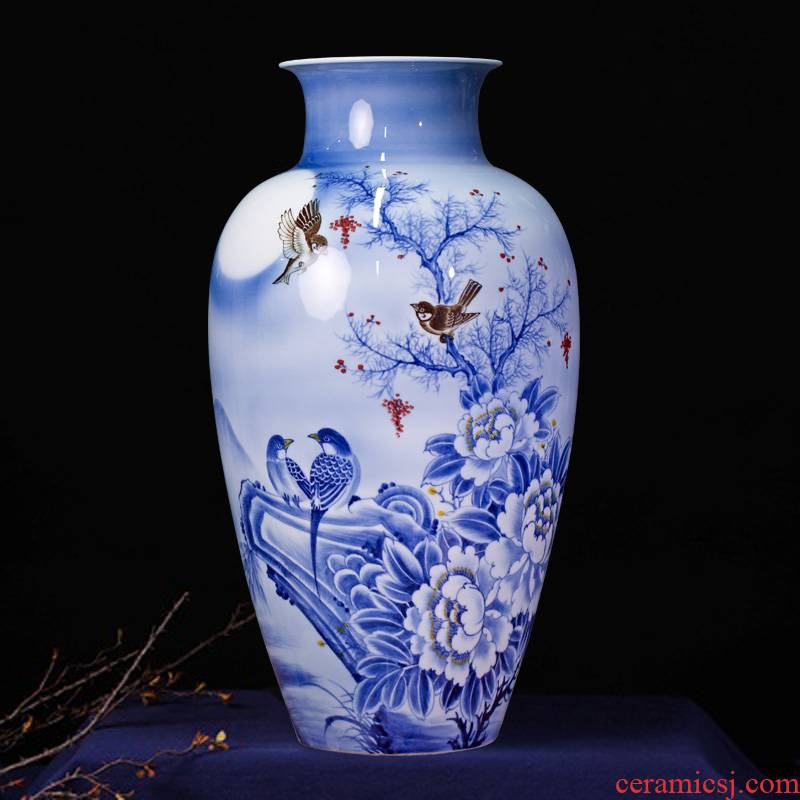 Jingdezhen ceramics masters hand - made flowers under the glaze painting of flowers and flower vase household porch mesa furnishing articles