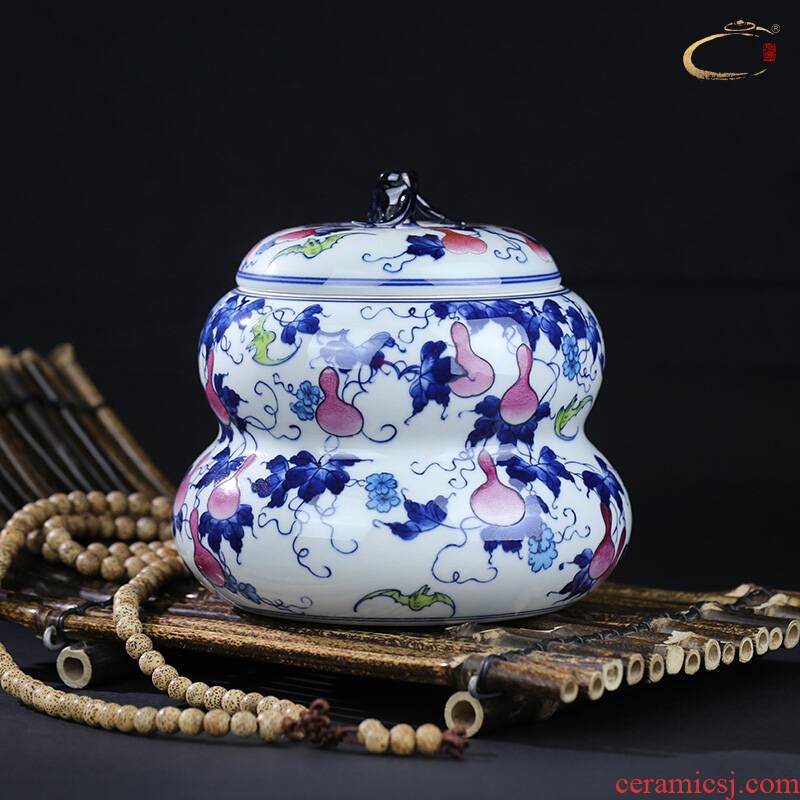 Beijing DE and auspicious jingdezhen caddy fixings checking ceramic POTS awake scattered receives POTS of tea packaging gift box