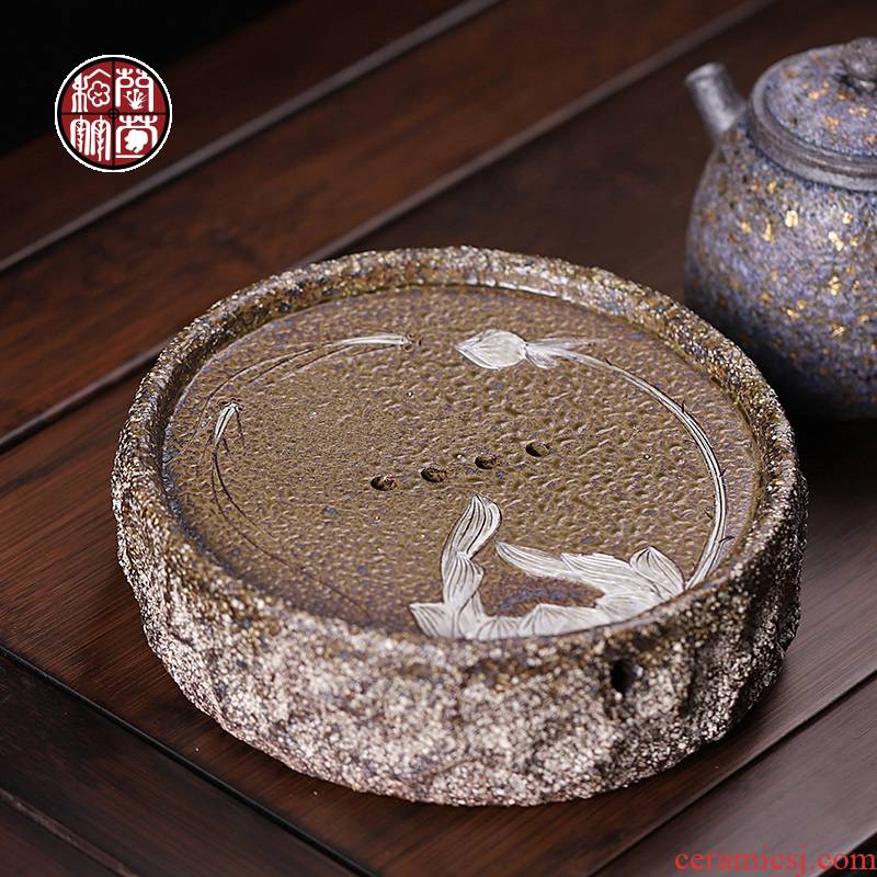 Rock ore old clay pot bearing dry mercifully machine of Chinese style restoring ancient ways round ceramic water trays kung fu tea set spare parts