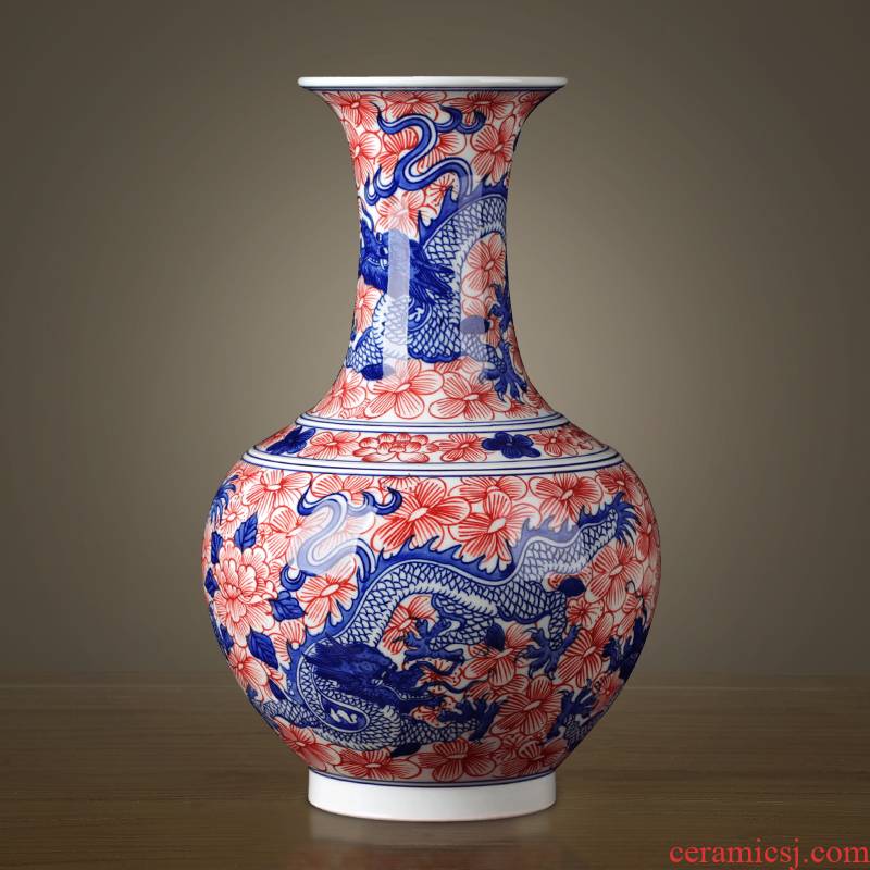 Jingdezhen ceramics glaze color antique hand - made under the blue and white porcelain vases, modern classical Chinese style household act the role ofing is tasted furnishing articles