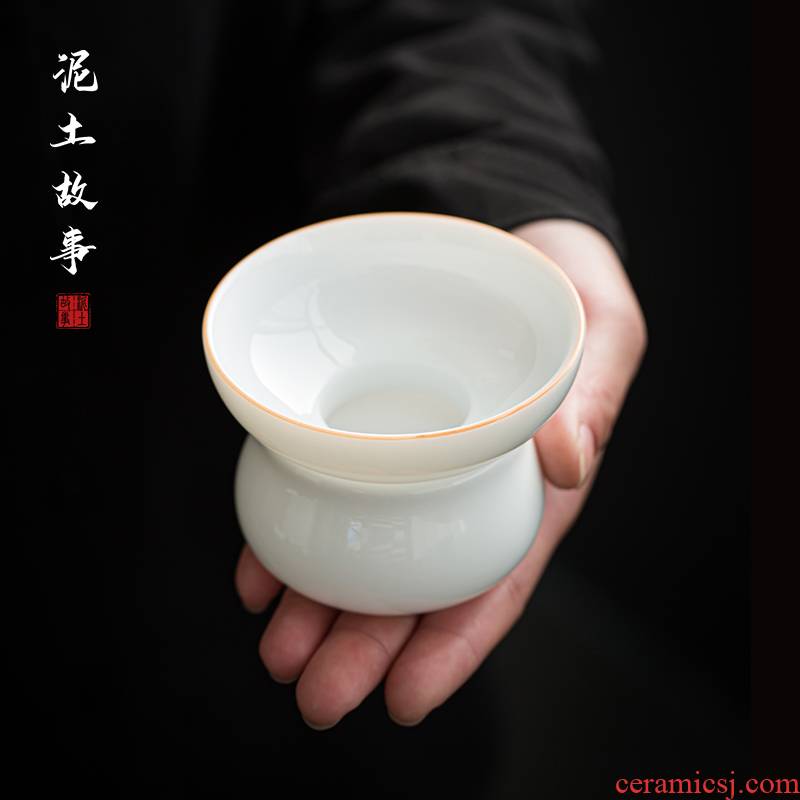 Suet jade porcelain) tea tea tea filters white porcelain tea hook exchanger with the ceramics filter tea tea strainer
