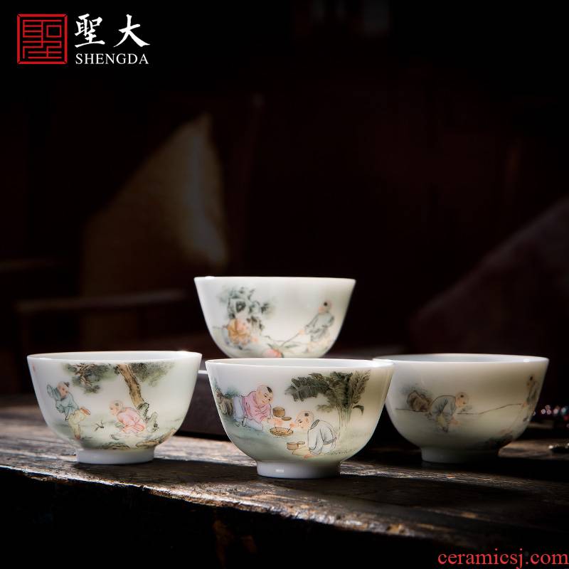 St the ceramic kung fu tea master cup hand - made new boy tong qu sample tea cup set of glasses of jingdezhen tea service