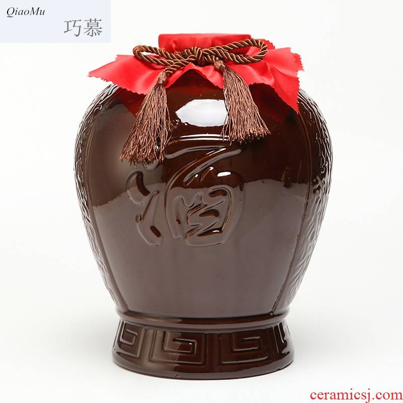 Qiao mu package mail ceramic jars archaize home wine bottle seal save wine 10 jins to classical SanJiu it wine