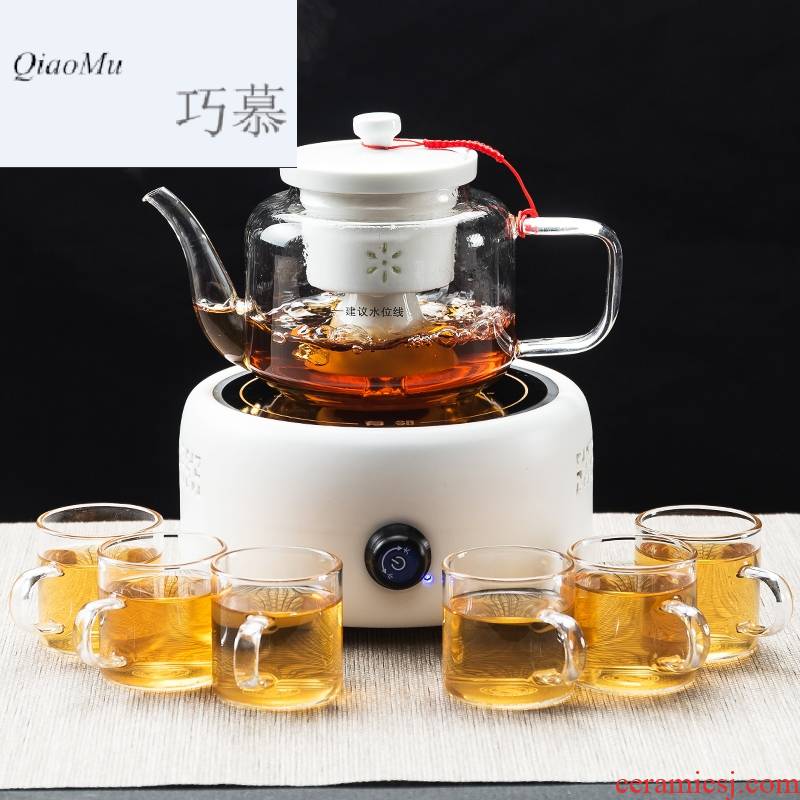 Qiao mu electric TaoLu steaming tea, tea boiled tea exchanger with the ceramics glass teapot tea set home tea cups