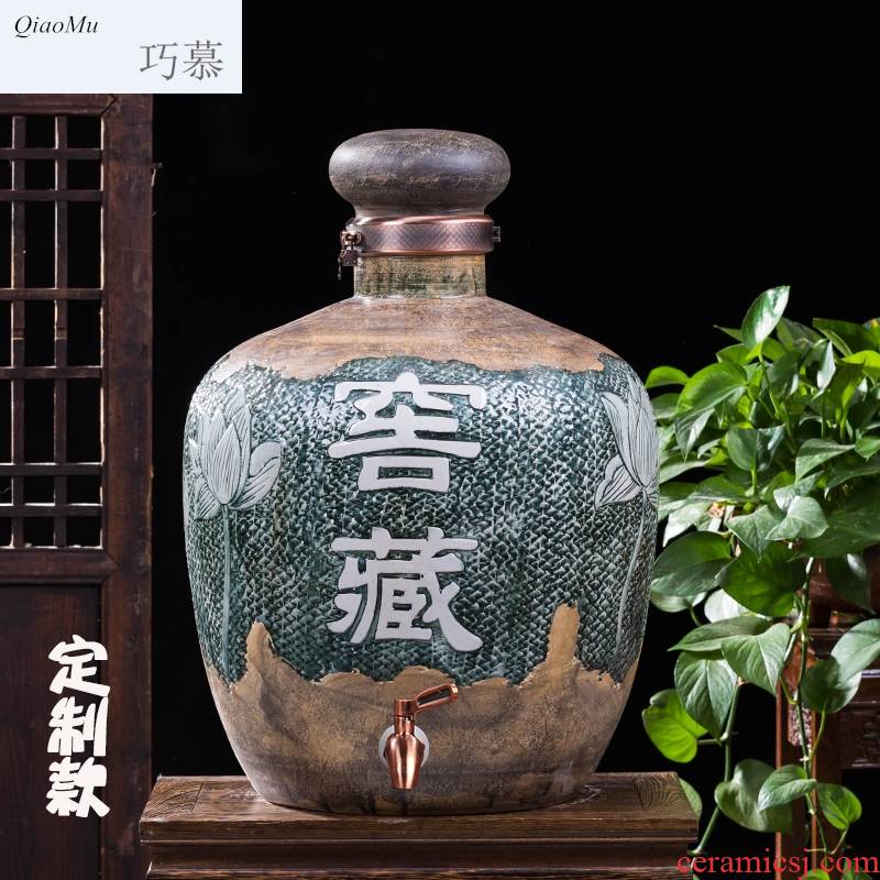 Qiao mu jingdezhen ceramic antique big jars it 100 jins domestic sealed mercifully wine cellar liquor jar