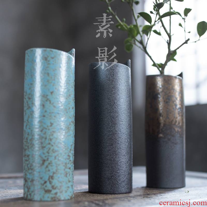 Qiao mu up shaft cone flower porcelain home decoration vase is simple but elegant floret bottle geometry contracted sitting room floral outraged