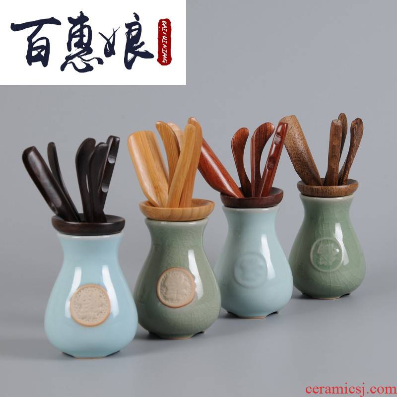 (niang your up tea six gentleman 's suit your porcelain kung fu tea set real wood ebony bamboo tea accessories ceramics