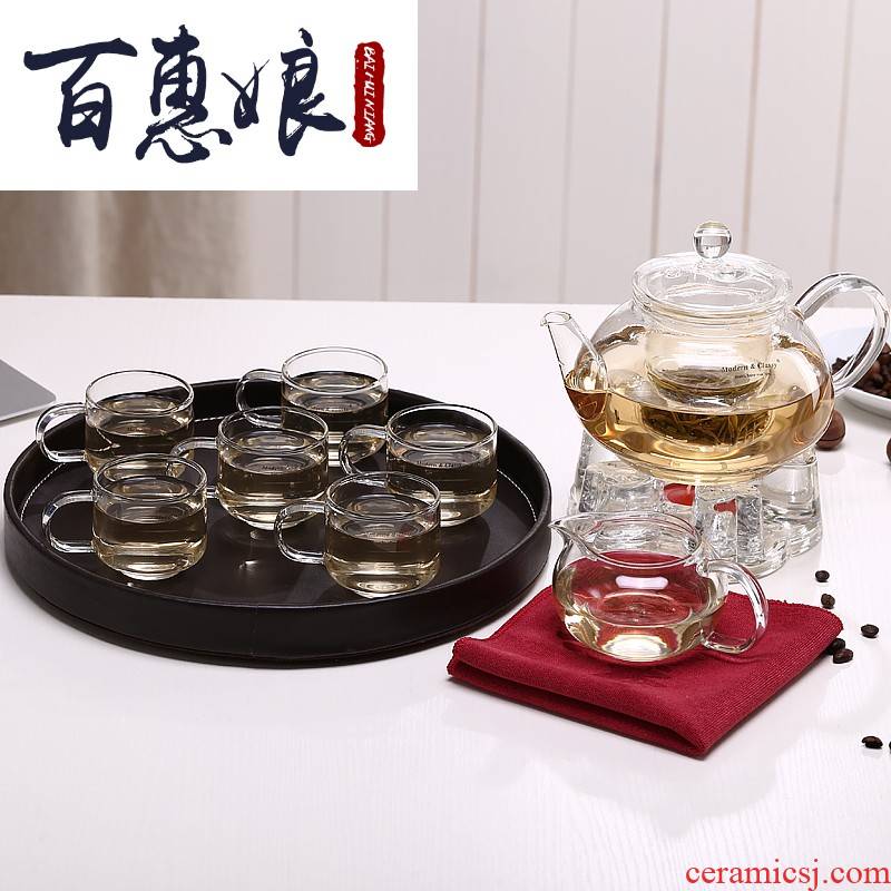 (niang tea set suits for the high borosilicate glass ceramic kung fu tea set tea service of a complete set of explosion - proof ground