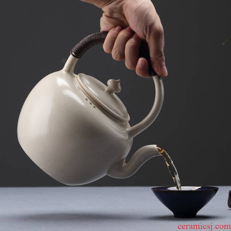 Qiao mu boiling pot of jingdezhen ceramic household kettle single gray clay pot regimen pot pot TaoMingTang vegetation