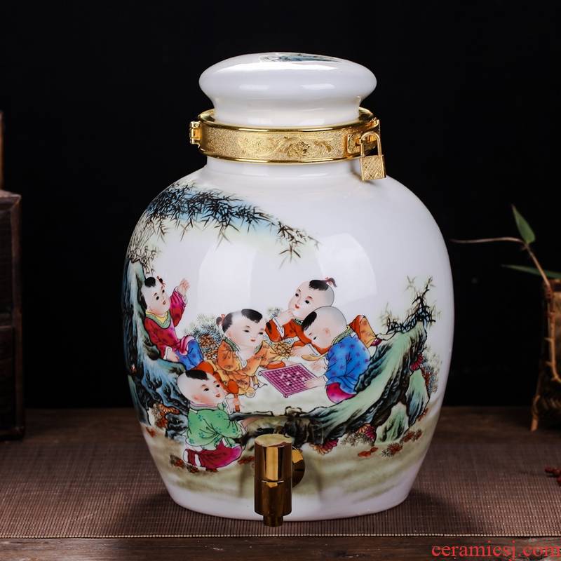 Qiao mu jingdezhen high white porcelain jars 10 jins 20 jins 30 jins mercifully wine bottle with leading wine pot mercifully medicine jars