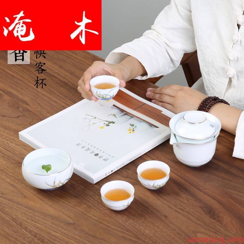 Flooded demand from the sweet ceramic kung fu tea set to receive a crack cup portable travel conveniently mercifully office tea set with cloth
