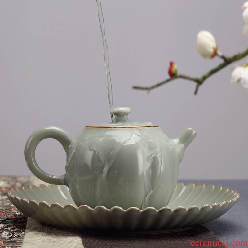 Qiao mu jingdezhen measured your up water round pot bearing kung fu tea set dry tea plate checking ceramic dry