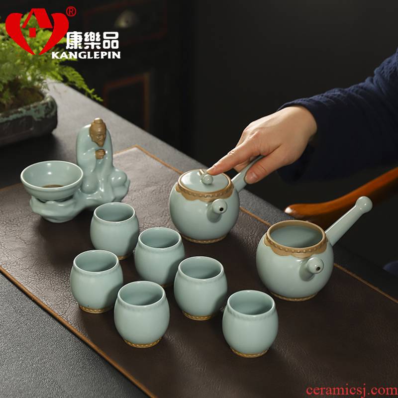 Recreational product upscale your up kung fu tea set incense ashes tire ceramics slicing teapot teacup household gift for