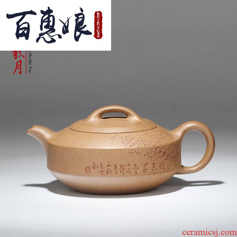 (hand famous ore old niang it period of mud flat pu 'er tea tea set small han household the teapot