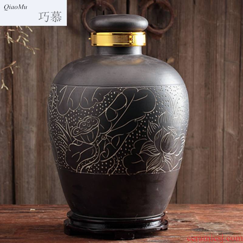 30 jin Qiao mu jingdezhen it empty jar pot liquor wine 50 kg archaize home mercifully bottle ceramic belt