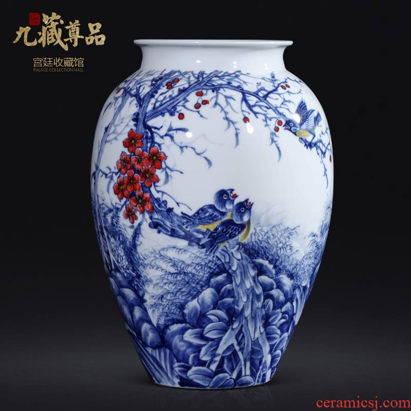 The Master of jingdezhen ceramics hand - made Chinese blue and white porcelain vase sitting room porch TV ark, flower adornment furnishing articles