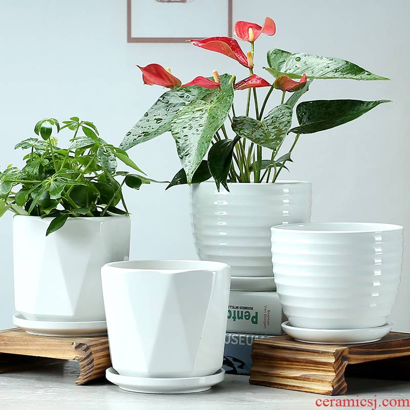 Large deep pot blue flower pot expressions using basin grow rich ceramic basin high indoor household money plant trees