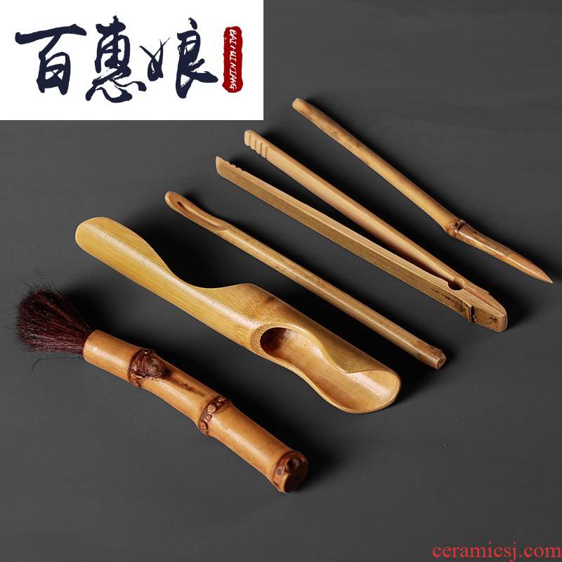 (niang tea six gentleman 's manual coarse TaoShi restoring ancient ways MuZhu ceramic tube of kung fu tea set of a complete set of accessories
