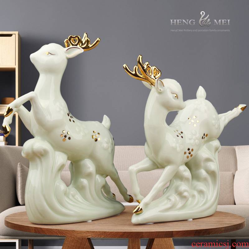 I and contracted room fawn red wine sitting room adornment creative home furnishing articles ceramics decoration wedding gift