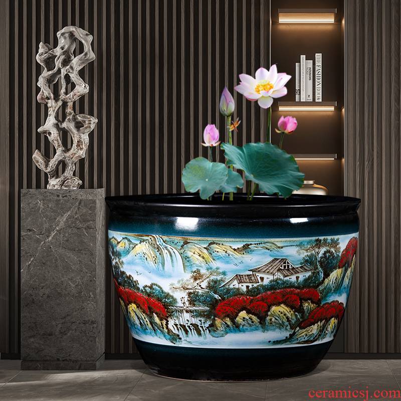 Has a long history in the jingdezhen ceramic tank yard to large sitting room adornment is placed large is suing landscape balcony