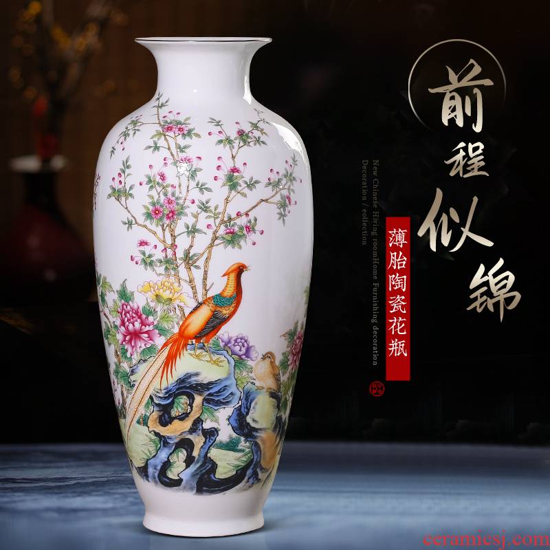 Modern Chinese jingdezhen ceramics powder enamel vase home furnishing articles, the sitting room porch flower decorations arts and crafts