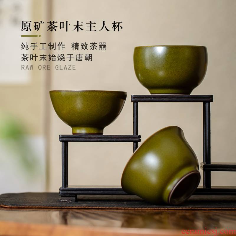 Single cup tea cup at the end of the master of jingdezhen ceramic kung fu tea set large personal special pure color sample tea cup
