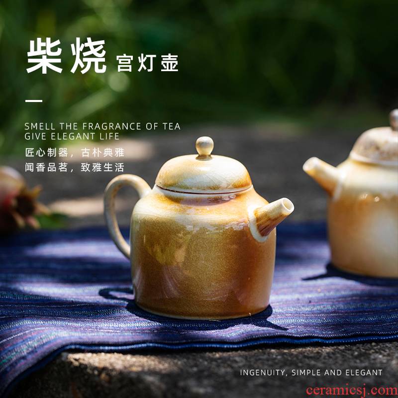 Mountain sound jingdezhen wood palace DengHu firewood natural dust naked checking pot teapot